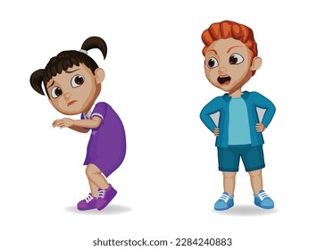 kid shouting on innocent kid illustration