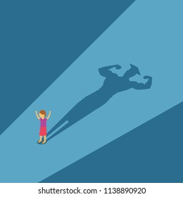 kid showing her strong body shadow