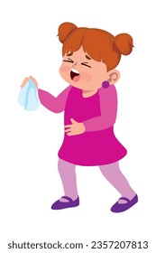 kid sick with flu icon isolated