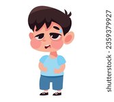 kid sick sweating icon isolated