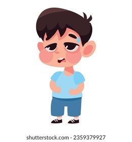 icono de sudor enfermo de niño aislado