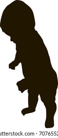 kid silhouette white vector background, 