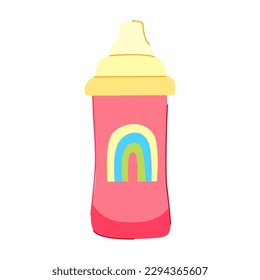 kid sippy cup cartoon. water child, feeding straw kid sippy cup sign. isolated symbol vector illustration