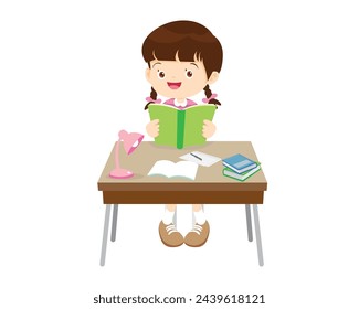 kid sitting on desk working for homework