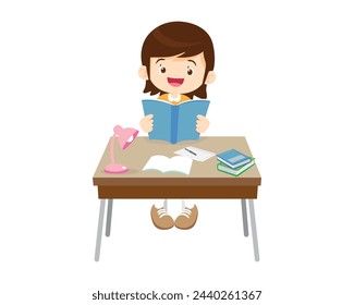 kid sitting on desk working for homework