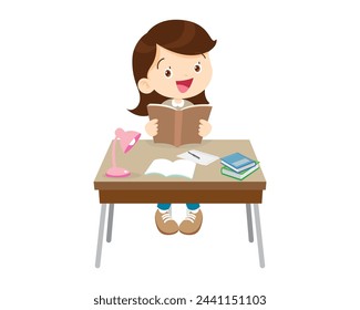 kid sitting on desk working for homework