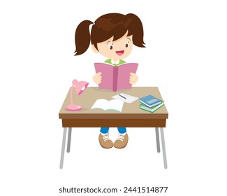 kid sitting on desk working for homework