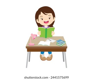 kid sitting on desk working for homework