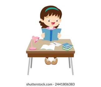 kid sitting on desk working for homework