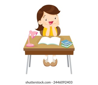 niño sentado en el escritorio trabajando para la tarea