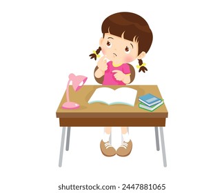 kid sitting on desk working for homework