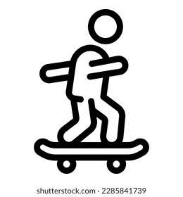 Kid skater icon outline vector. Skate park. Arena rider