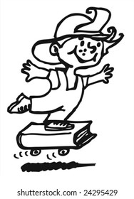 kid skating on a book