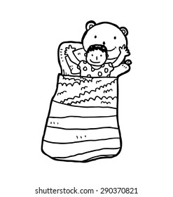 kid sleeping on his bed
