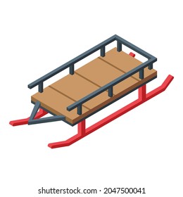 Kid sleigh icon. Isometric of kid sleigh vector icon for web design isolated on white background
