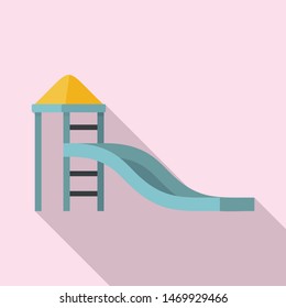 Kid slide icon. Flat illustration of kid slide vector icon for web design