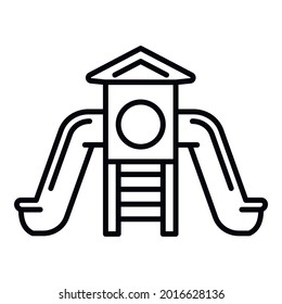 Kid slide playground icon. Outline kid slide playground vector icon for web design isolated on white background