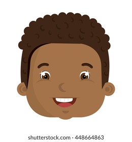 Kid smiling face cartoon, vector illustration graphic design.