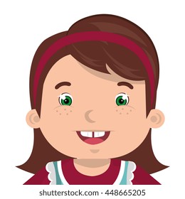 Kid smiling face cartoon, vector illustration graphic design.
