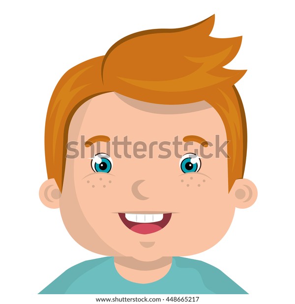 Kid Smiling Face Cartoon Vector Illustration Stock Vector (Royalty Free