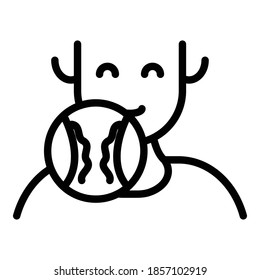 Kid smiling tonsillitis icon. Outline kid smiling tonsillitis vector icon for web design isolated on white background
