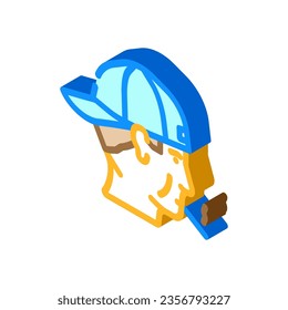 kid smoking cigarette isometric icon vector. kid smoking cigarette sign. isolated symbol illustration