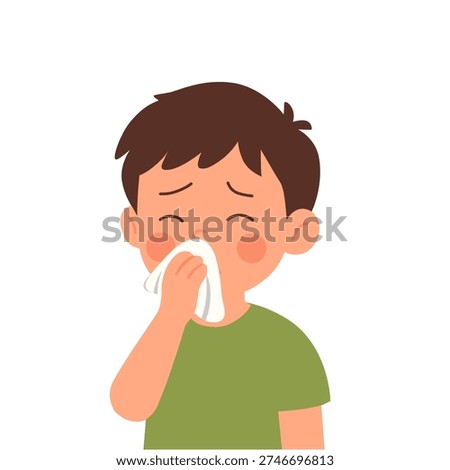 Kid Sneezing Cold Flu Symptom Illustration Character Icon
