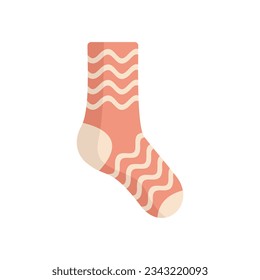 Kid sock icon flat vector. Casual item. Cotton sock isolated