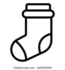 Kid sock icon. Outline kid sock vector icon for web design isolated on white background