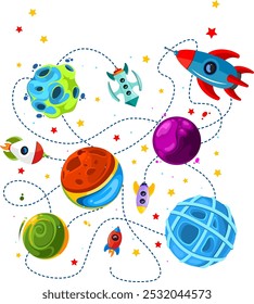 Kid space riddle. Educational puzzle child game