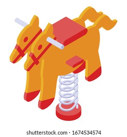 Kid spring horse icon. Isometric of kid spring horse vector icon for web design isolated on white background