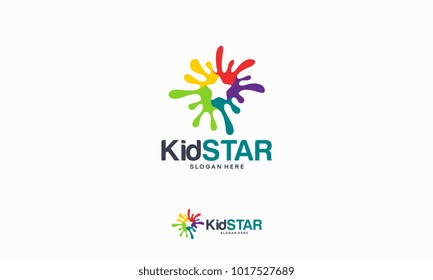 Kid Star logo designs concept, Star Painting logo template vector