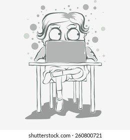 kid stuck on computer