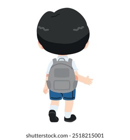 Kid student boy mit einem Rucksack