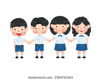 Alumnos niños grupo Amigos Manos Manos Manos