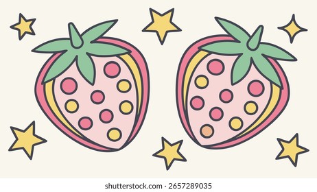 Kinderstil-Buntstiftvektor-Illustrationen mit zufällig platzierten lustigen Doodles, einschließlich Natursymbolen, ideal für kinderfreundliche Ausdrucke