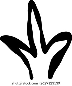Kid Style Flower Leafs Black Ink