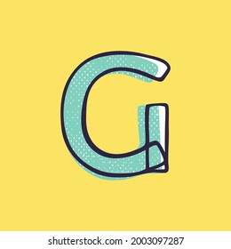 Kid style letter G logo hand-drawn with a marker with paint shift effect. Vector cartoon typeface for fun zone decoration, children's collages, a toy company, cute art posters, etc.