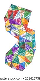 Mapa de estilo infantil de Nueva Jersey. Poligonos dibujados a mano en forma de Nueva Jersey. Ilustración vectorial.