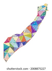 Mapa de estilo infantil de Somalia. Polígonos dibujados a mano en forma de Somalia. Ilustración vectorial.