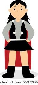 Kid Superhero Cartoon Character. Vector Illustration on White Background.