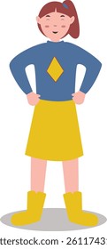 Kid Superhero Character. Isolated on White Background. Vector Illustration in Cartoon Design Concept