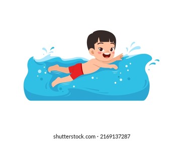 kid swim under water on summer holiday