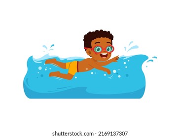 kid swim under water on summer holiday