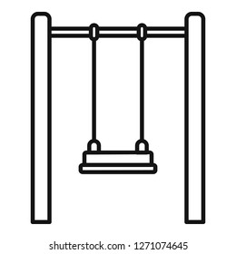 Kid swing icon. Outline kid swing vector icon for web design isolated on white background