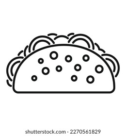 Vector de contorno de icono del taco infantil. La comida mexicana. Tacos