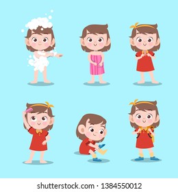 kid take bath vector illustration isolated