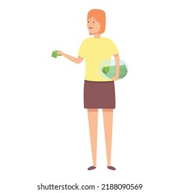 Kid take money icon cartoon vector. Child finance. Couple suit