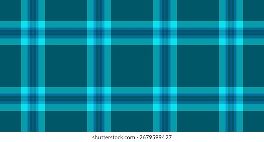 Kid Tartan karierten Vektor, exotische Hintergrund Textil Textur. Geometrisches Gewebe nahtloses Prüfmuster in türkisen und hellen Farben Palette.