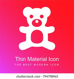 Kid Teddy bear  red and pink gradient material white icon minimal design